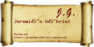 Jeremiás Gábriel névjegykártya
